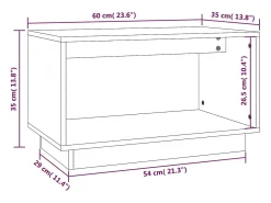 Mueble de TV madera maciza de pino marrón miel 60x35x35 cm