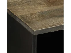 Mueble de TV madera maciza de mango negro 100x33x46 cm