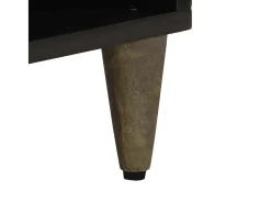Mueble de TV madera maciza de mango negro 100x33x46 cm