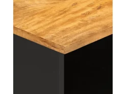 Mueble de TV madera maciza de mango marrón negro 80x33,5x46 cm