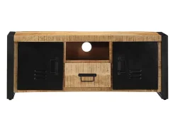 Mueble de TV madera maciza de mango rugosa 100x30x40 cm