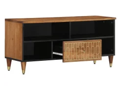 Mueble de TV madera maciza de mango 100x33x46 cm