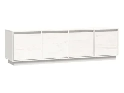 Mueble de TV madera maciza de pino blanco 156x37x45 cm ES46486