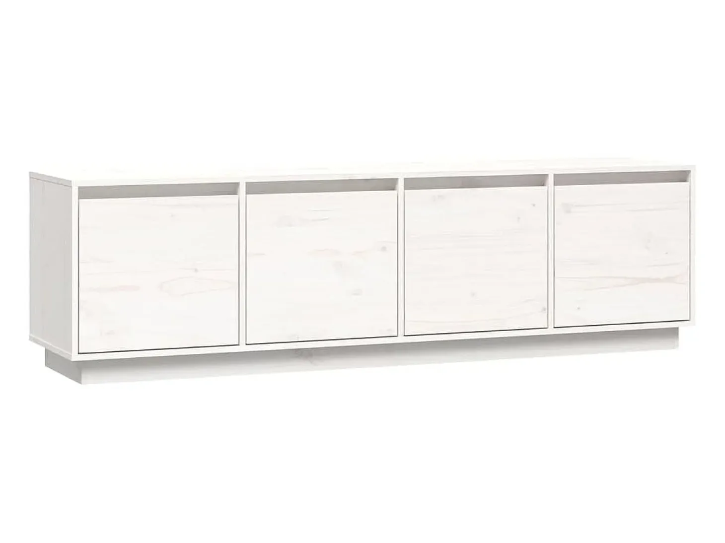 Mueble de TV madera maciza de pino blanco 156x37x45 cm ES46486