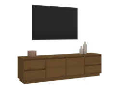 Mueble de TV madera maciza de pino marrón miel 176x37x47,5 cm