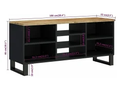 Mueble de TV madera mango y madera contrachapada 100x33x46 cm
