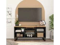 Mueble de TV madera mango y madera contrachapada 100x33x46 cm
