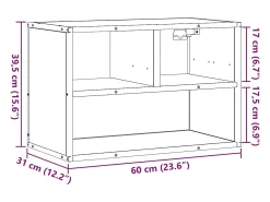 Mueble de TV madera y metal roble ahumado 60x31x39,5 cm