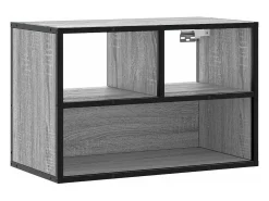 Mueble de TV madera y metal roble ahumado 60x31x39,5 cm
