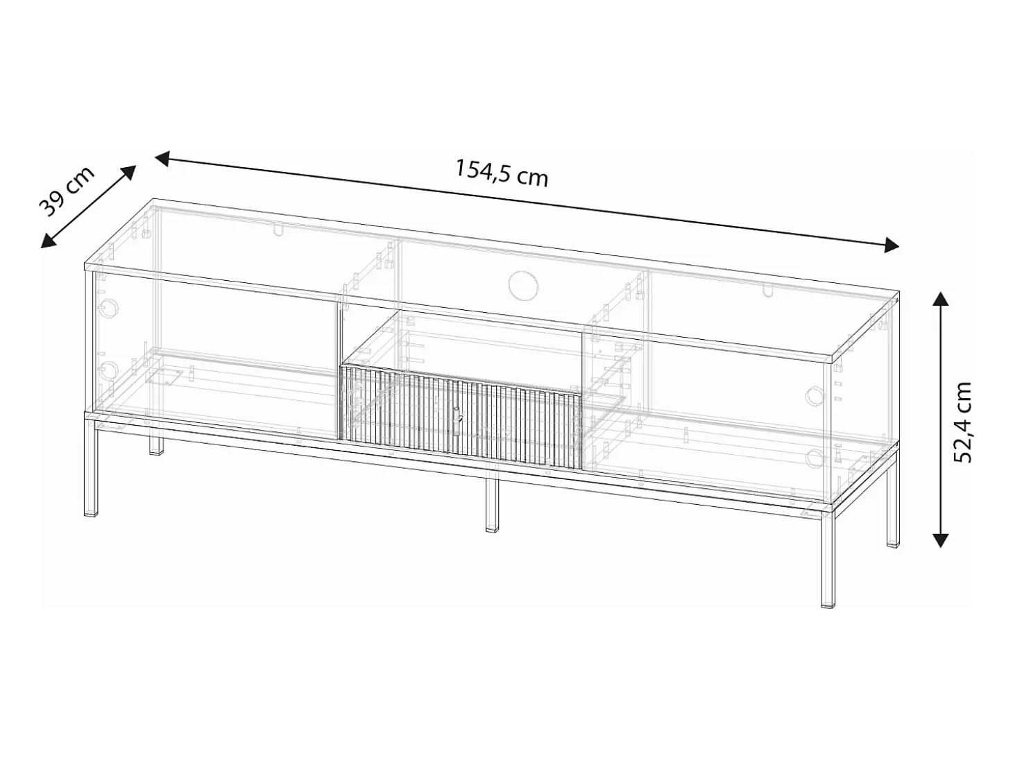 Mueble de TV Maggiore 2P1C cachemir/dorado/dorado