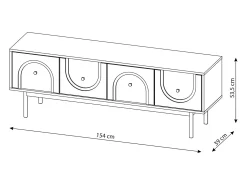 Mueble de TV Mazoma 4P cachemir/ cachemir/dorado