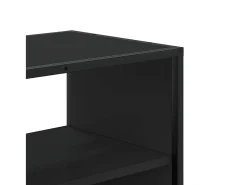 Mueble de TV metal y madera de ingeniería negro 60x31x39,5 cm