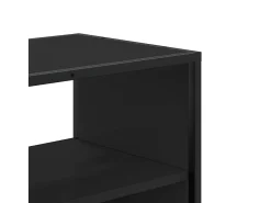 Mueble de TV metal y madera de ingeniería negro 80x31x39,5 cm