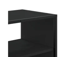 Mueble de TV metal y madera de ingeniería negro 80x31x39,5 cm