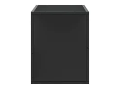 Mueble de TV metal y madera de ingeniería negro 80x31x39,5 cm