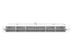 Mueble de TV moderno 300 cm – sin tiradores, color beige cachemira, mate, de pie o colgado
