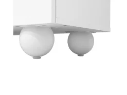 Mueble de TV moderno 180,5x38x50cm - 4 puertas - Patas esféricas - MDF + tableros de partículas - Blanco