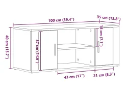 Mueble de TV Roble artisan 100 x 35 x 40 cm