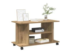 Mueble de TV ruedas madera ingeniería roble artisan 80x40x45 cm
