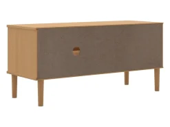 Mueble de TV SENJA aspecto ratán madera pino marrón 106x40x49cm