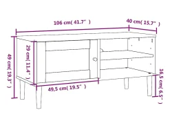 Mueble de TV SENJA aspecto ratán madera pino blanco 106x40x49cm