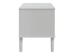 Mueble de TV SENJA aspecto ratán madera pino blanco 106x40x49cm