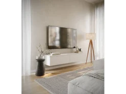 Mueble de TV suspendido con 2 puertas -150 cm -blanco -BEMMI