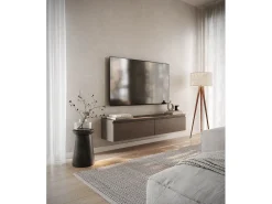 Mueble de TV suspendido con 2 puertas -150 cm -nogal de Wisconsin -BEMMI