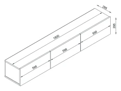 Mueble de TV suspendido con 3 puertas - Blanco y Natural claro - VIKILA