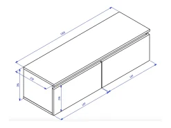 Mueble de TV suspendido con 2 puertas -100 cm -blanco -BEMMI