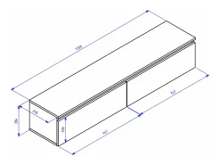 Mueble de TV suspendido con 2 puertas -150 cm -greige -BEMMI