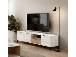 Mueble de TV Tokio 3 puertas + cajón rayado/natural 46,7x178x40 cm
