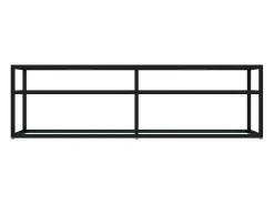 Mueble de TV vidrio templado color mármol blanco 140x40x40,5 cm