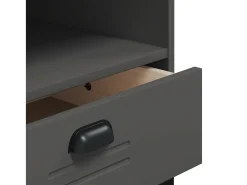 Mueble de TV VIKEN de madera maciza de pino gris antracita