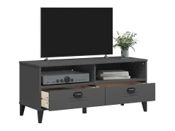 Mueble de TV VIKEN de madera maciza de pino gris antracita