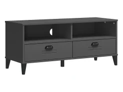 Mueble de TV VIKEN de madera maciza de pino gris antracita