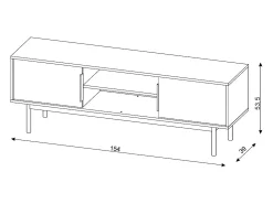 Mueble de TV Viva negro/negro/dorado