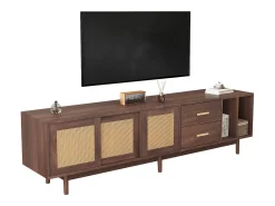 Mueble de TV 190x40x52 cm - con 2 cajones - con compartimentos de almacenamiento - para TV de 75
