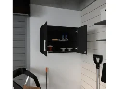 Mueble despensa Cyrus en melamina con 3 estantes , 50 cm X 70 cm X 40.5 cm , Negro