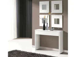Mueble Entrada Recibidor Lupe Moderno Blanco 101x76x30 cm