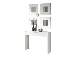 Mueble Entrada Recibidor Lupe Moderno Blanco 101x76x30 cm
