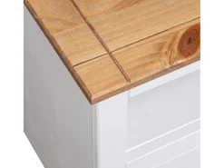 Mueble esquinero TV madera pino estilo Panamá blanco 93x49x49cm