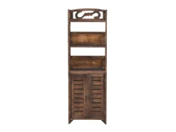 Mueble expositor madera de paulownia marrón oscuro 46x24x140 cm ES841820