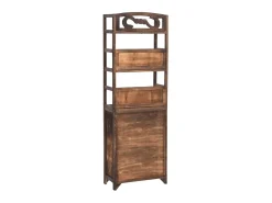 Mueble expositor madera de paulownia marrón oscuro 46x24x140 cm ES841820