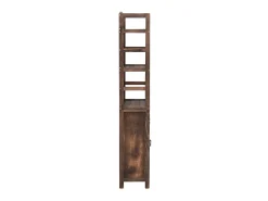 Mueble expositor madera de paulownia marrón oscuro 46x24x140 cm ES841820