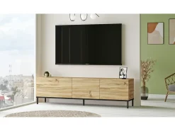Mueble Luvio Tv Patas De Metal - Venprodin - 170 Cm Roble