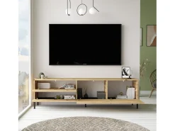 Mueble Luvio Tv Patas De Metal - Venprodin - 170 Cm Roble