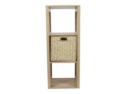 Mueble Modular de Diseño Klaus 3 Compartimentos Marrón 99cm en Madera y Paneles