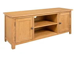 Mueble para el televisor madera maciza de roble 110x35x44 cm