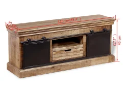 Mueble para la televisión de madera maciza mango 110x30x45 cm